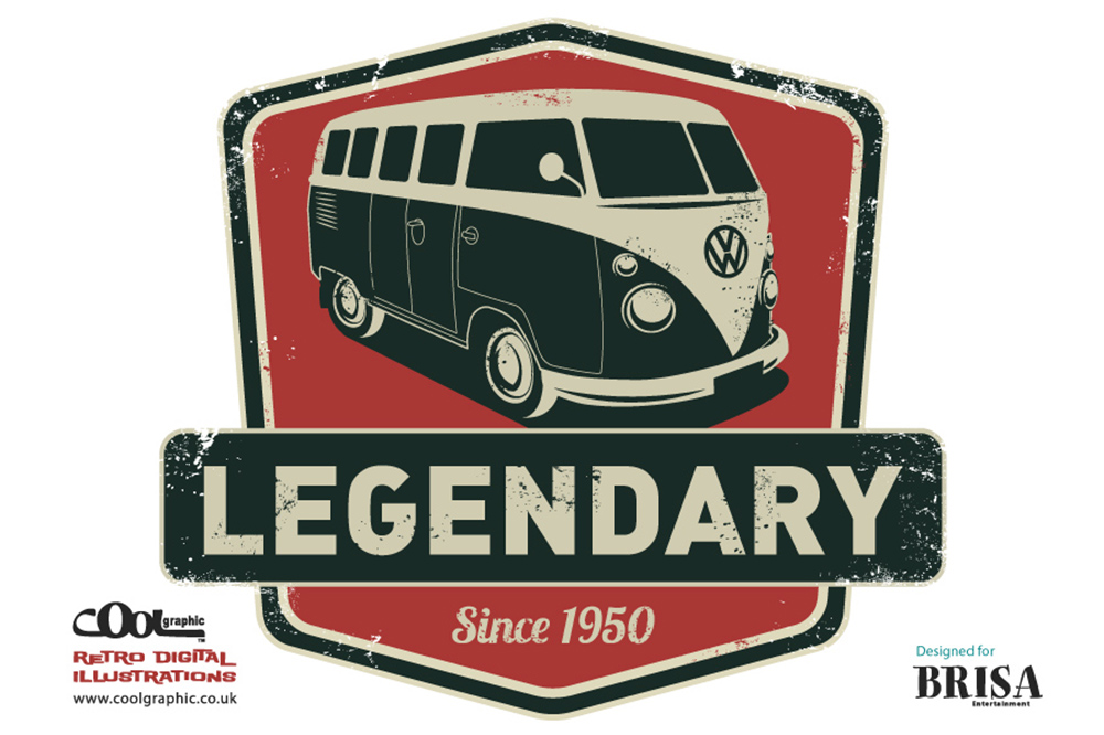 Volkswagen bus t1- logo Retro Design - thumb