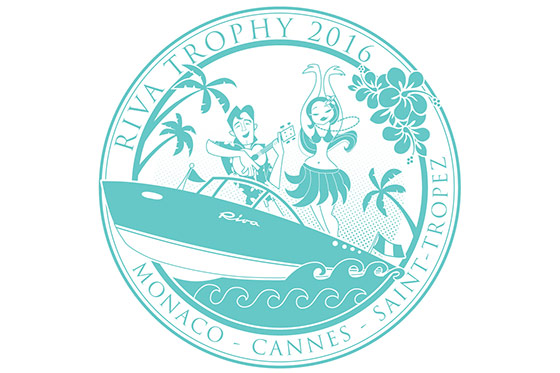 Riva Yacht Trophy 2016 - vector retro logo - thumb