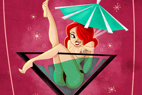 Cocktail Martini Pin-up illustration thumb