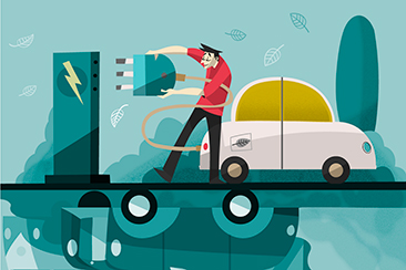 Electric car illustration thumb