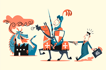 Knight and Dragon illustration thumb