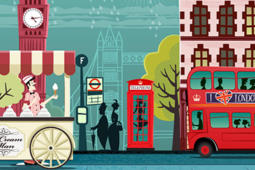 London landscape illustration thumb