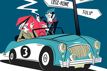 Rally Race - Retro illustration Book Cover