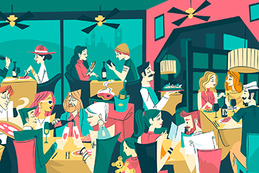 Restaurant Retro illustration