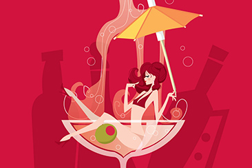 Martini Girl - Retro illustration