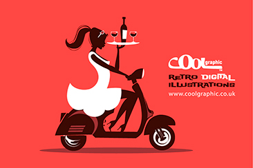 Vespa Girl Silhouette illustration thumb