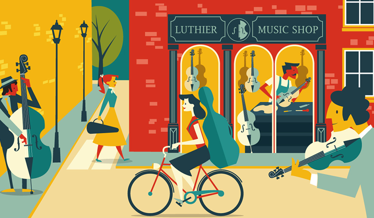 Musicians retro illustration