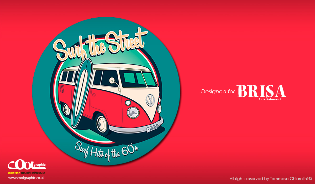 volkswagen bus retro illustration